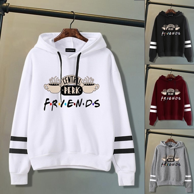 New designer Women Friends TV Show Hooded Sweatshirt Cute Coffee Printing Female Autumn Winter Casual Pullover Hoodies