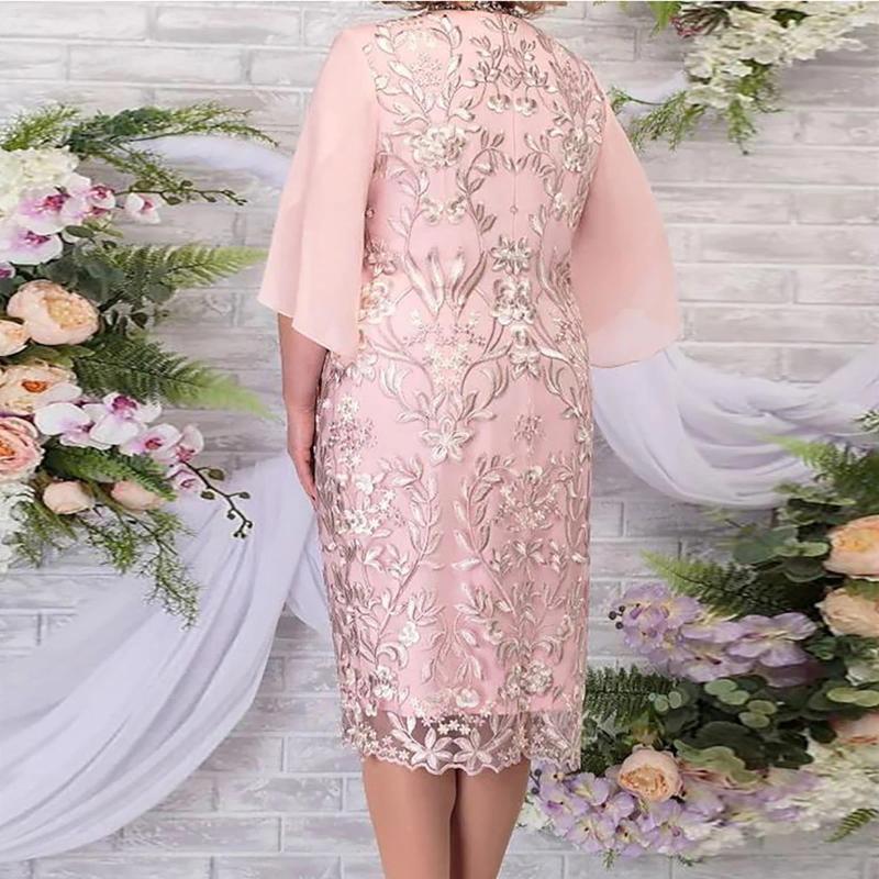 Casual Dresses Plus Size Summer For Wedding Guest Women 2024 Fashion Lace Gown Party Dress Stitching Slim Elegant