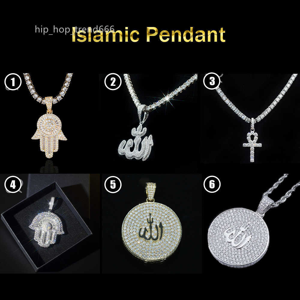 925 Silver VVS Moissanite Allah Pendants Wholesale Iced Out Gold Plating Hip Hop Necklace Mens Womens Pendant