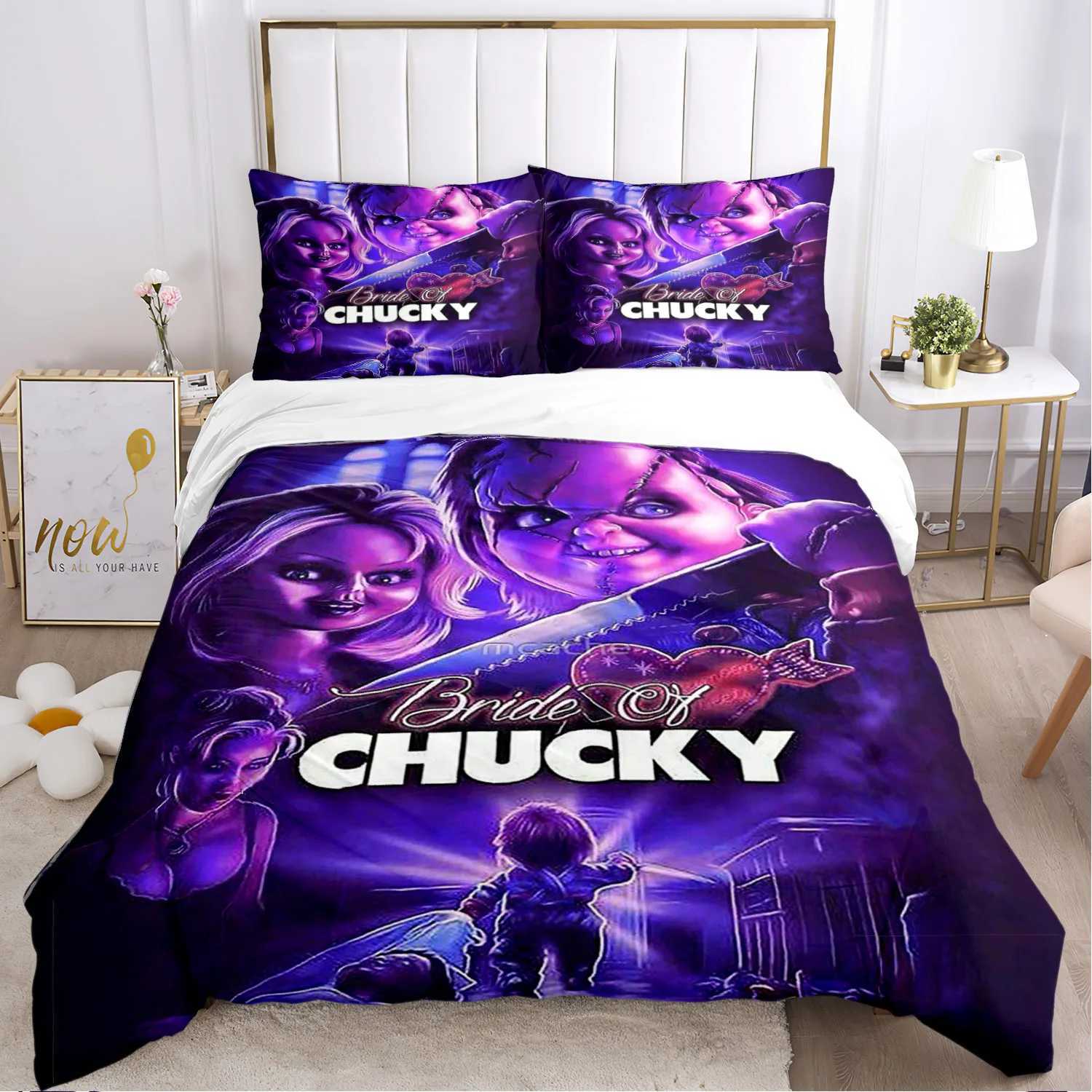 Chucky Horror Bedding Soft Down Duvet Cover Comfortable Bed Sheet/Twin Full Size Horror Custom Halloween Gift X241029