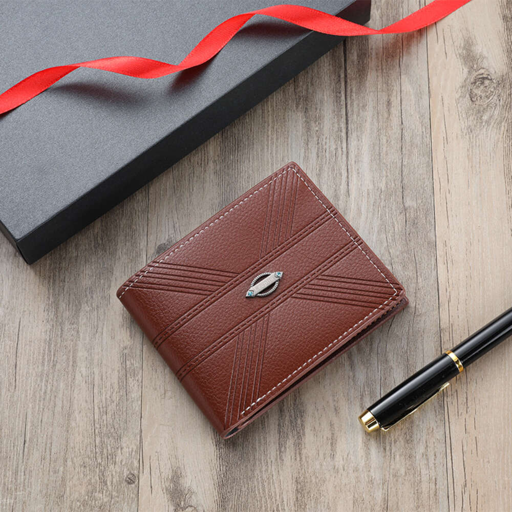 New Men's Short Pu Leather Korean Version Business Casual Multi Large Capacity Wallet Credit ID Card Holder