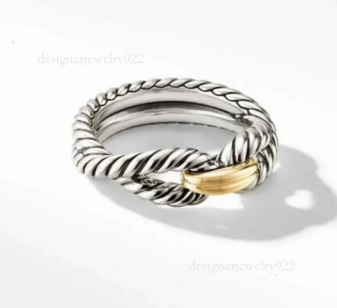 Vintage Sier Twisted for Men Women with Dia Designer Jewelry Couple Birthday Gift Engagement Ring