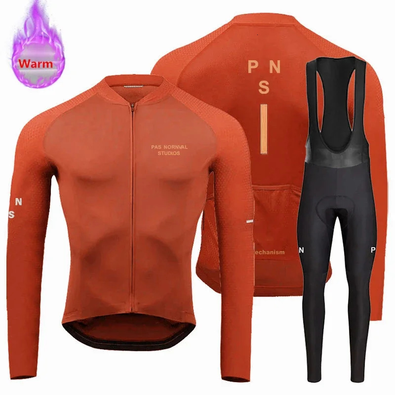 Pns Winter Thermal Fleece Set Cycling Clothes Men Jersey Suit Sport Riding Bike MTB Clothing Bib Pants Warm Ropa Ciclismo 241030 - view 6