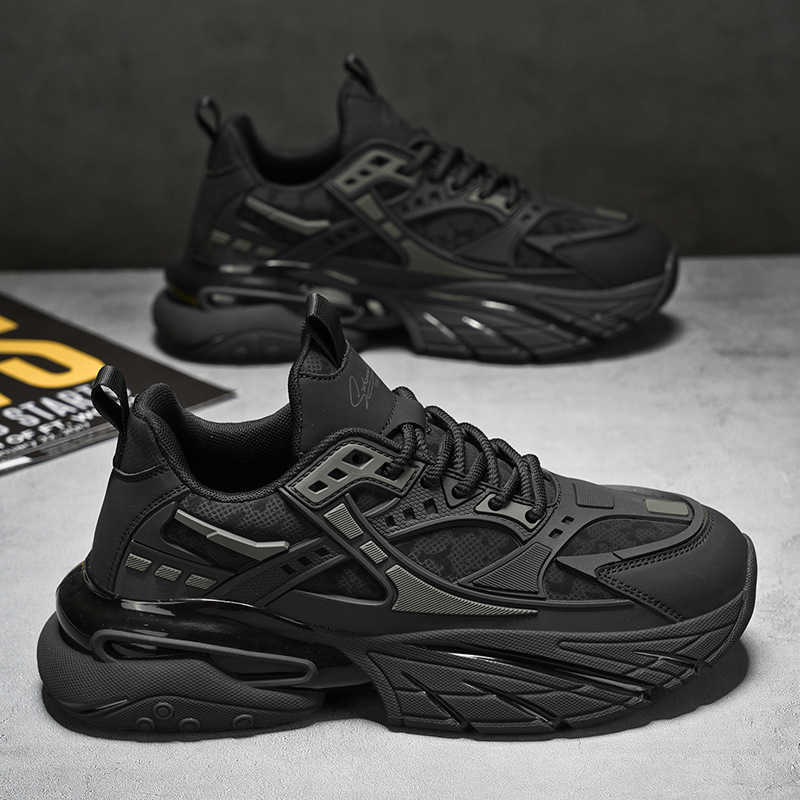 Leather Popcorn Bottom Running Trendy Shoes Fashionable Low Top Lace Height Increasing Casual Dad Shoes Autumn/Winter Mens Shoes M241030