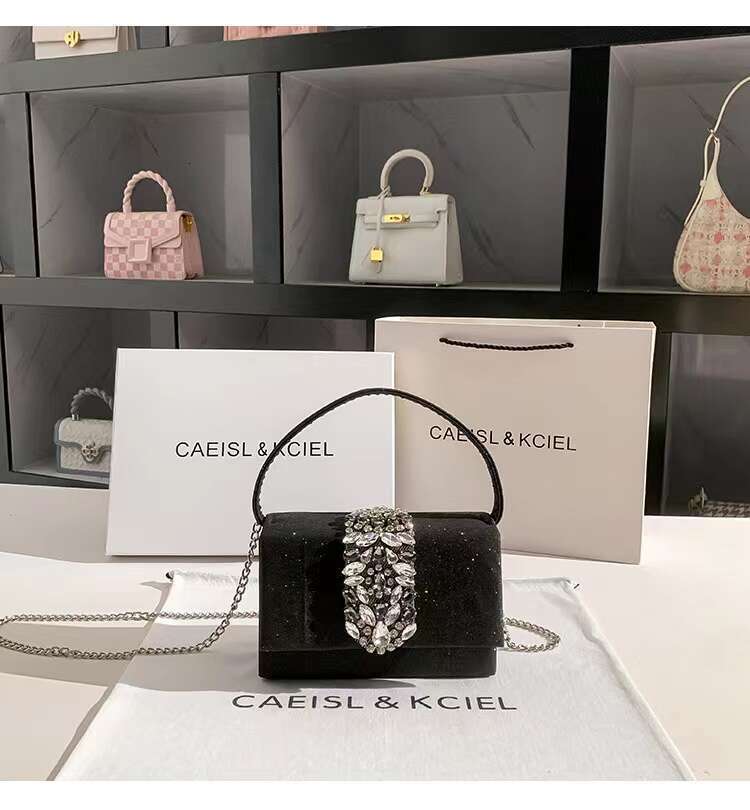Glitter Square Women Fashion Handbag Crystal Shiny Dia Evening Wedding Party Clutch Purse Female Crossbody Bag