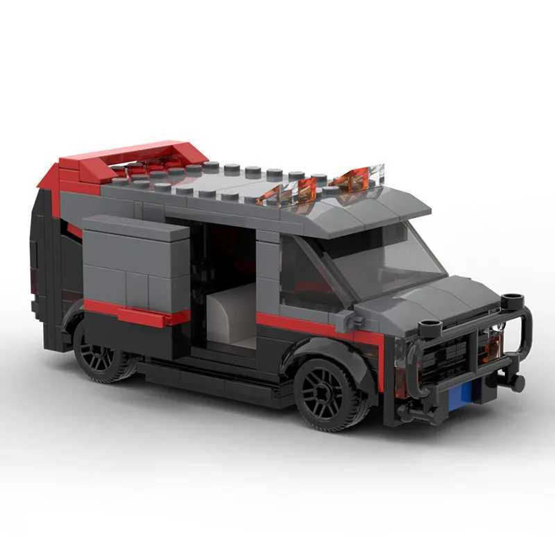 MOC-20604 SWAT Team Car Building Block Set A-Team GMC Vandura Van Pickup Truck Brick Model DIY Kids Puzzle Toys Birthday GiftXJ241029 - view 5