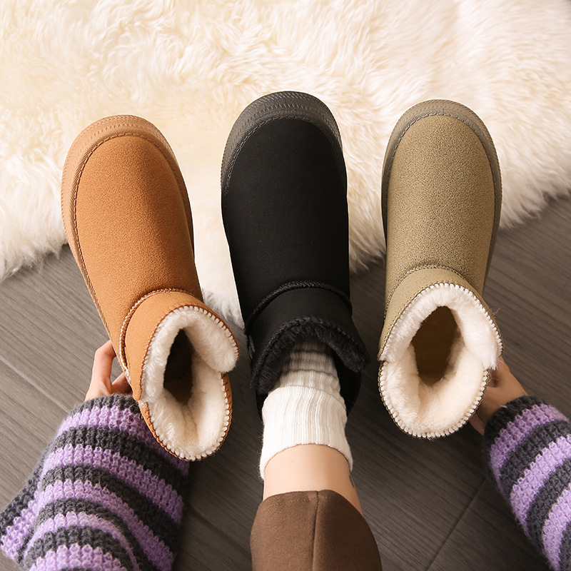 free shipping designer boots snow fur furry winter womens boots thick bottom plush shoes martin boot mens booties