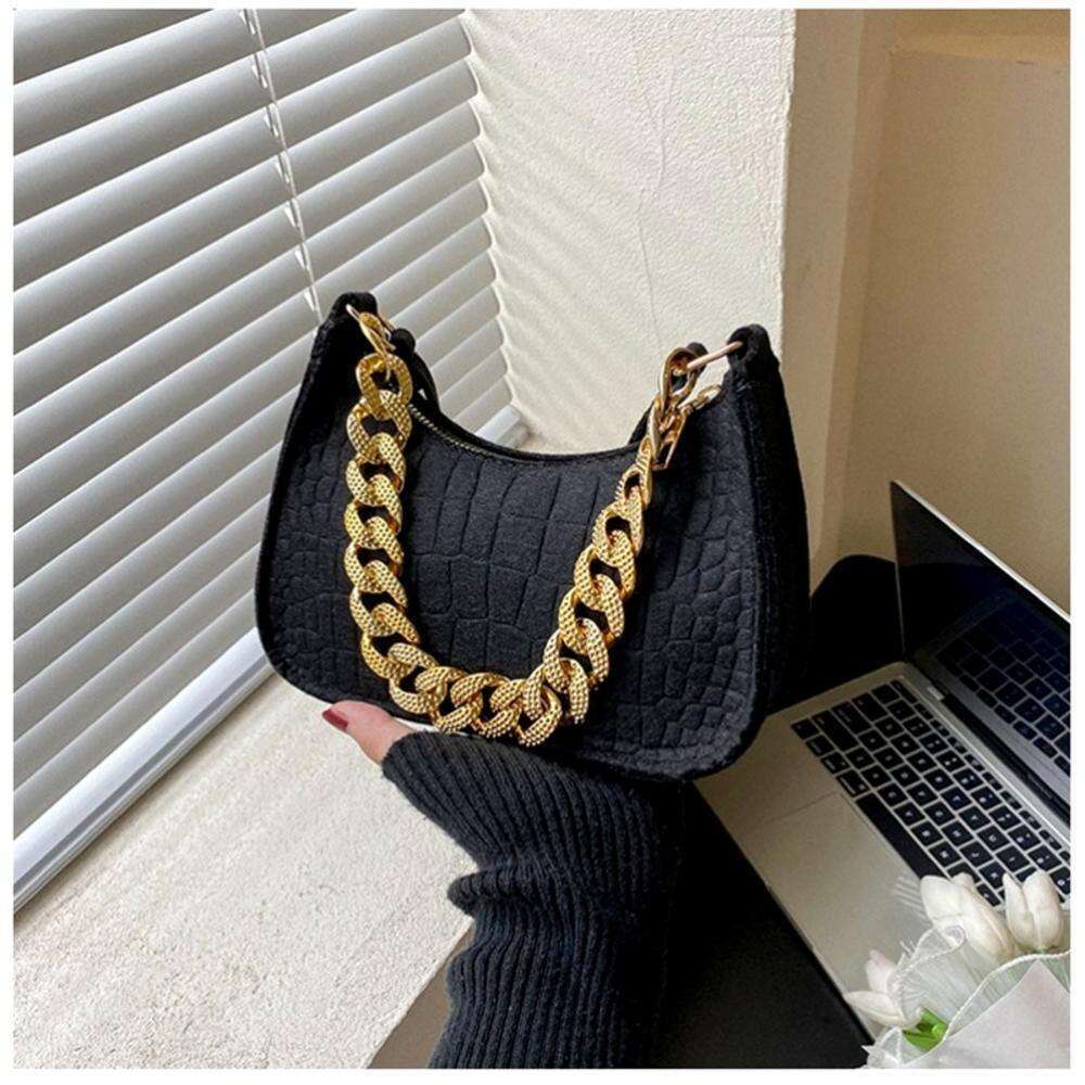Brand Handbags Summer Metal Chain Shoulder Bag Women Office Party Handbag Elegant Ladies Fashion Clutch Bags New