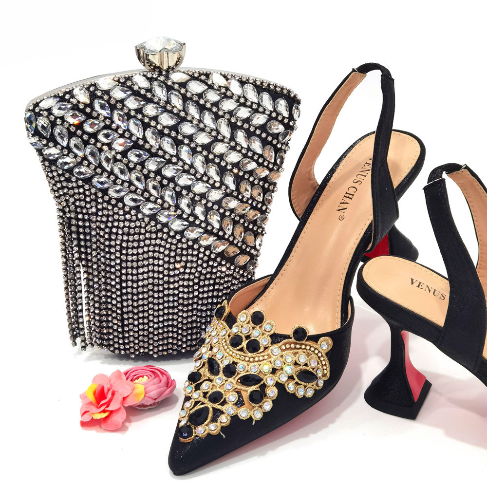 Shoe bag set combination wedding pointed shoes dia tassel handbag