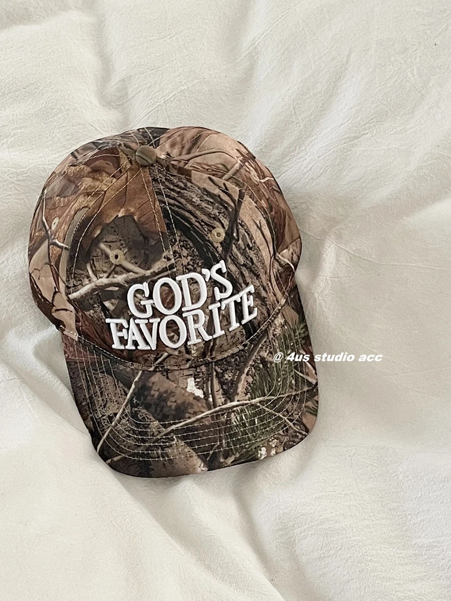 Street Three-Dimensional Embroidery Camouflage Baseball Cap Female Face Little Wild Peaked Cap 241009