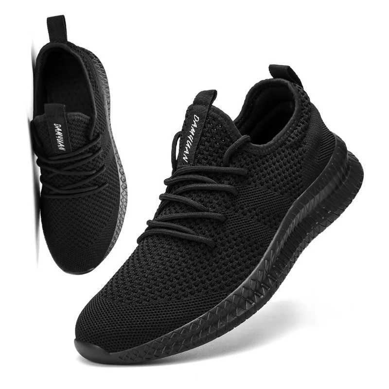 High Quality Fujeak Ultralight mens running shoes casual breathable mesh sports shoes anti slip Fi solid color mens shoes Plus size 46 T241029