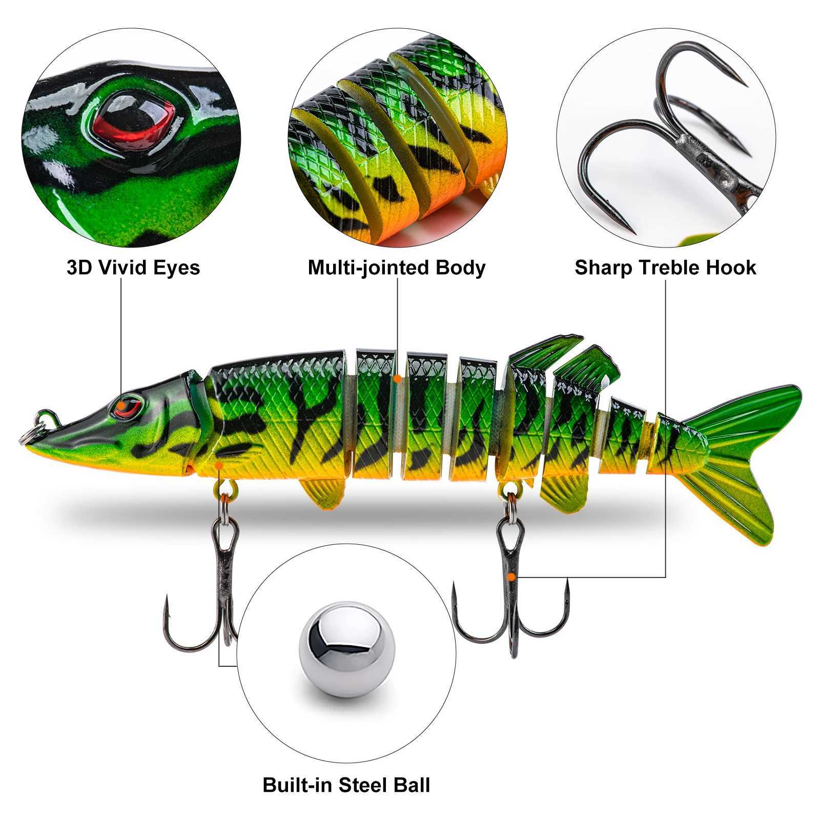 Got 3 pieces/box swimsuit 12.5cm 1.94g fishing Pike Wobbrs artificial bait hard multi link bait with hook W241029