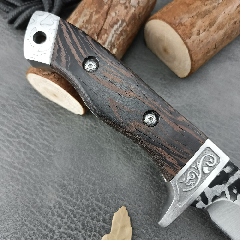 Newest BK N81 Combat Military Fixed Knife 5Cr13Mov Blade 420 Steel + Chicken Wing Wood Handle EDC Outdoor Hiking Pocket Tool 15700 15500 15002 15017
