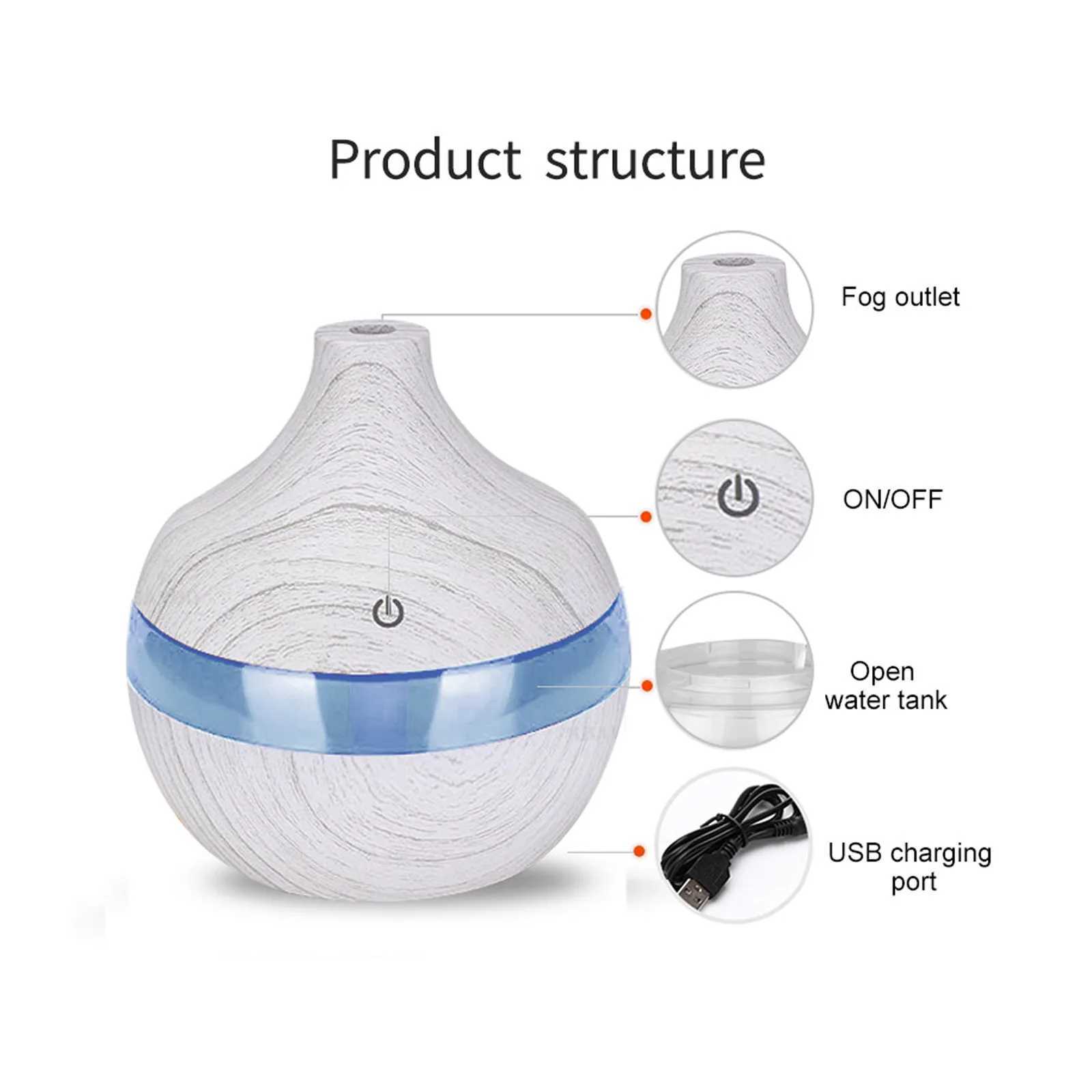 USB electric air humidifier mini atomizer air Ara essential oil diffuser LED Ara humidifier Y241104