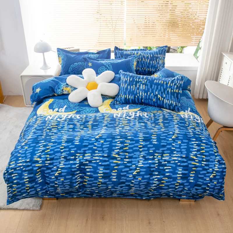 3/4 piece bedding with double-sided letter pattern down duvet cover bedding large full-size bedding X241029