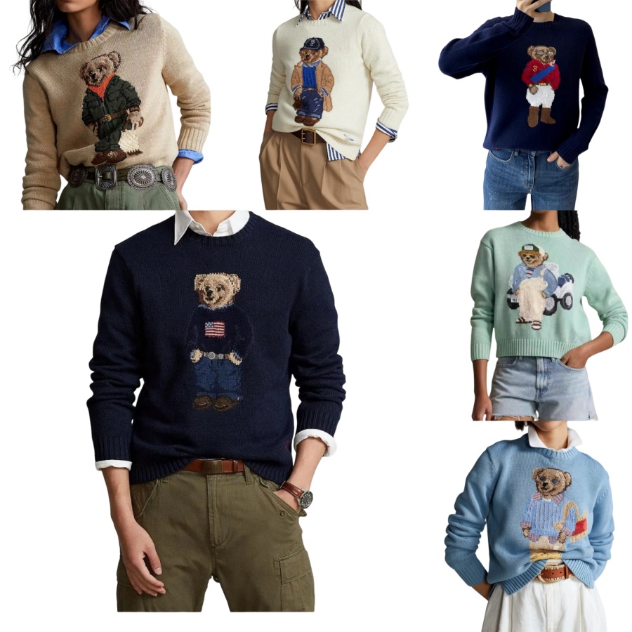 Mens Jumpers Designer Men Sweater Men Designer Knit Sweater Pullover Cotton O Neck Flag Embroidery Long Sleeve Casual Bear Sweaters Designer Sweaters for Women