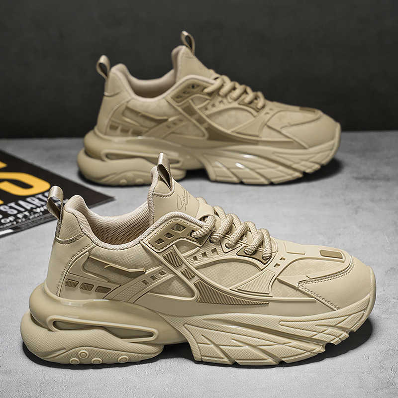 Leather Popcorn Bottom Running Trendy Shoes Fashionable Low Top Lace Height Increasing Casual Dad Shoes Autumn/Winter Mens Shoes M241030