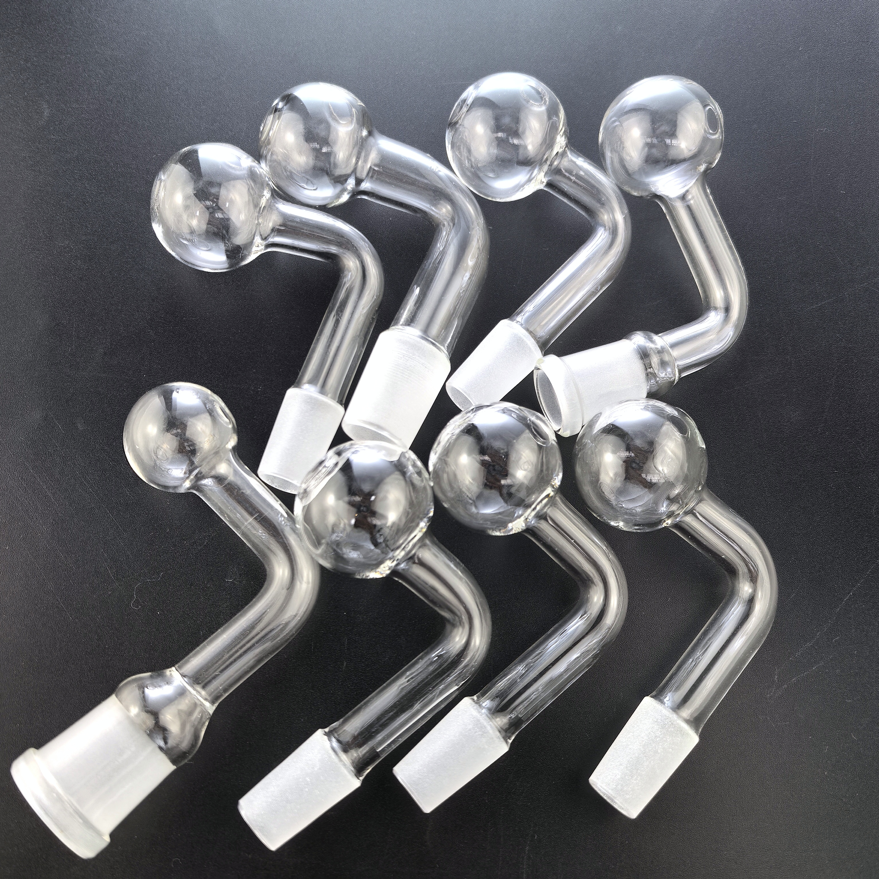 Glass Oil Burner Pipe Smoking Pipes 14mm 18mm Male for water bubbler bong adapter tobacco nail Bent shape design banger Nails