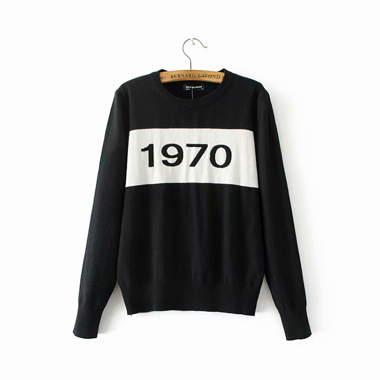Women's Sweaters Women Letter Pullover Long Sleeve Sweater Fashion Star Top Knitting Tops