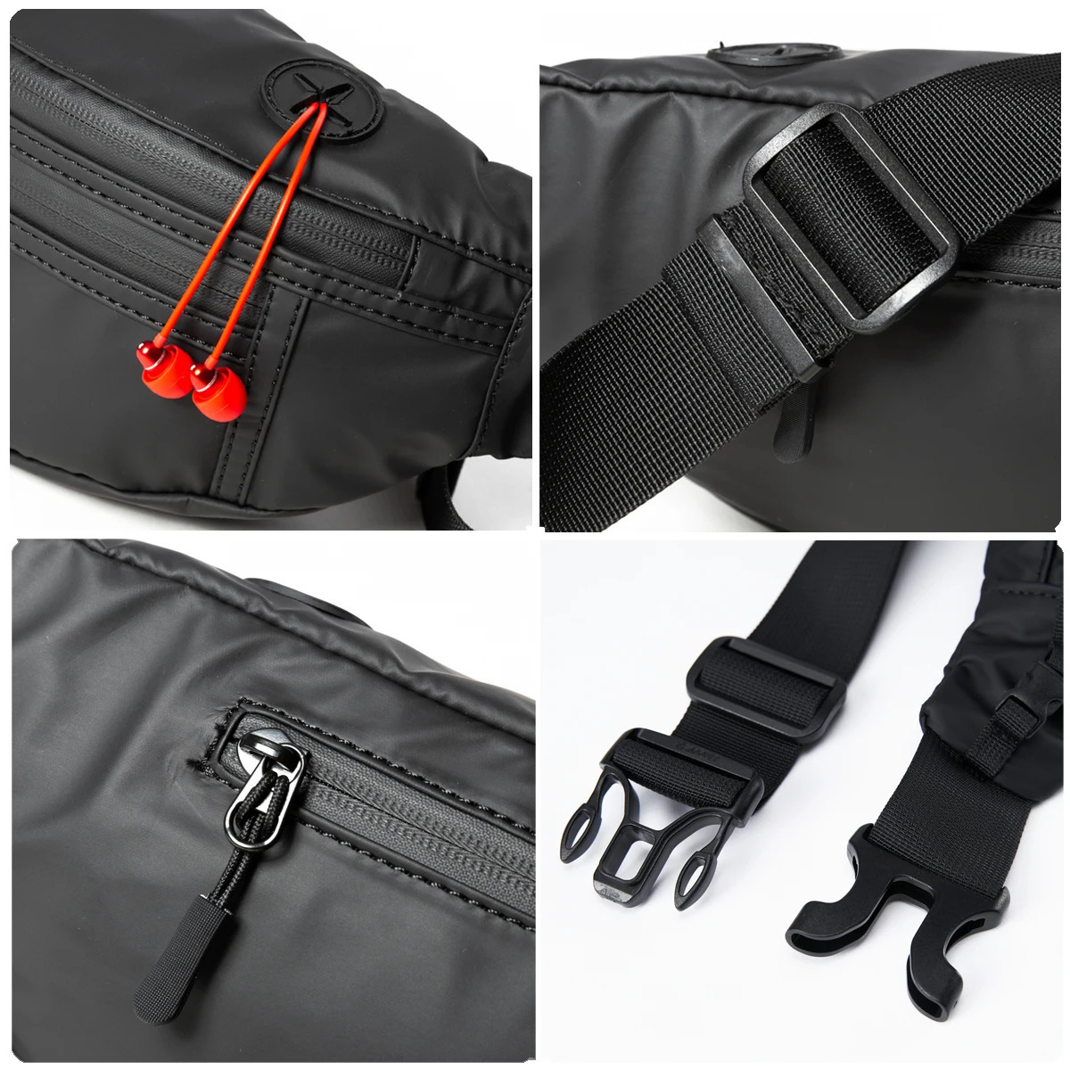 Men Fanny Pack with Antitheft Zip Waterproof Sports Outdoor Sling Bag Adjustable Crossbody Belt for Travel Walk Cycling 241029