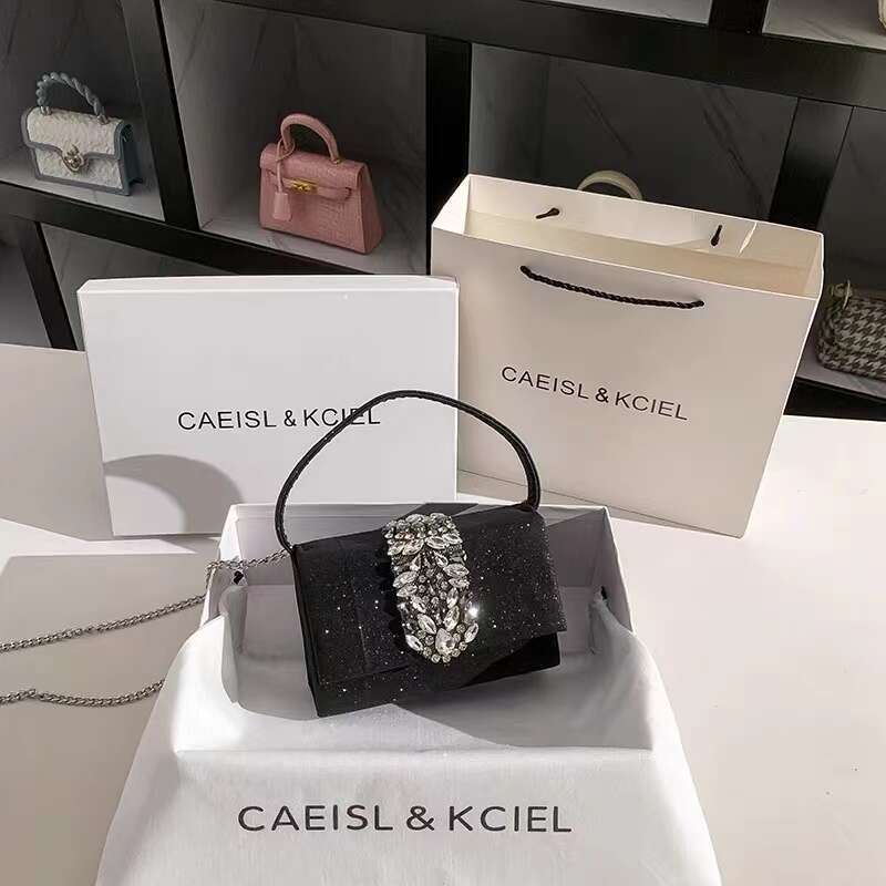 Glitter Square Women Fashion Handbag Crystal Shiny Dia Evening Wedding Party Clutch Purse Female Crossbody Bag