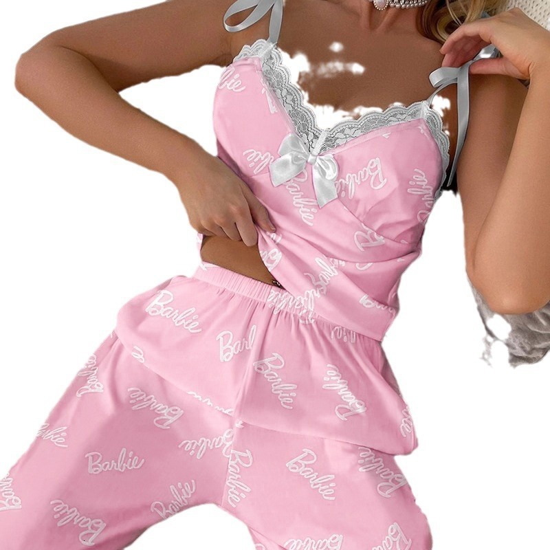 Sexy Pyjamas Women's Pijamas set Sexy Floral Pajama two-Piece set Sleepwear Pyjamas Silk Satin Cami Pajamas suit Pyjama Femme Pijama Mujer PJ 231