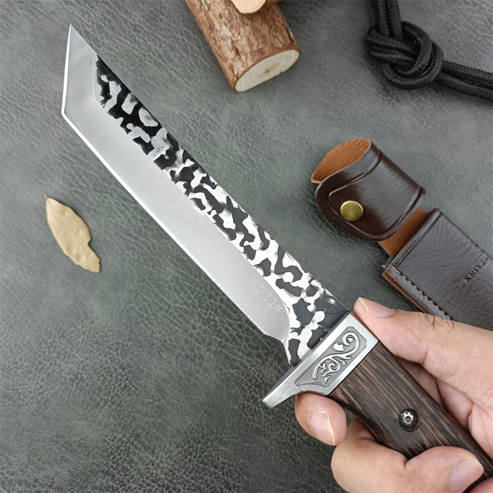 Newest BK N81 Combat Military Fixed Knife 5Cr13Mov Blade 420 Steel + Chicken Wing Wood Handle EDC Outdoor Hiking Pocket Tool 15700 15500 15002 15017