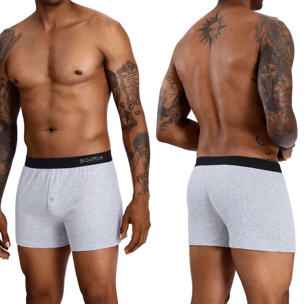 4pcs Front open boxers Cotton Mens Panties Loose Boxer Briefs Underwear For Man Sexy Underpants Mens Fashion Reflective Trunks W250603
