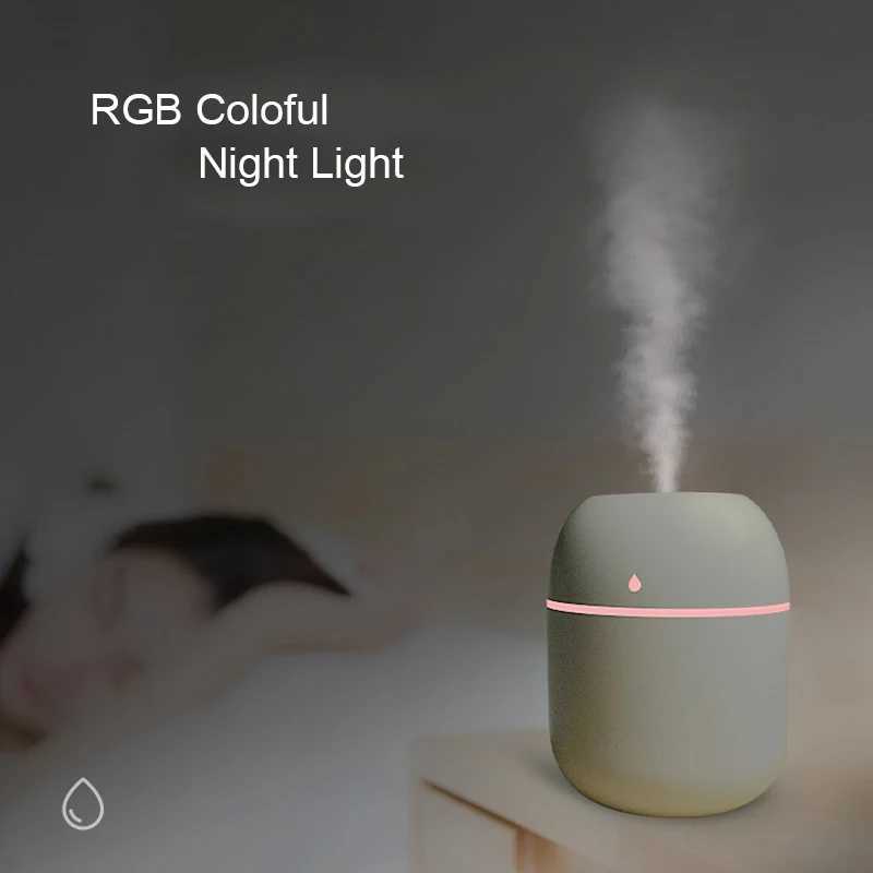 ABS droplet 220ML small air humidifier with 1M USB 6-10H spray diffuser Ara Essential Mist Maker color light Y241104