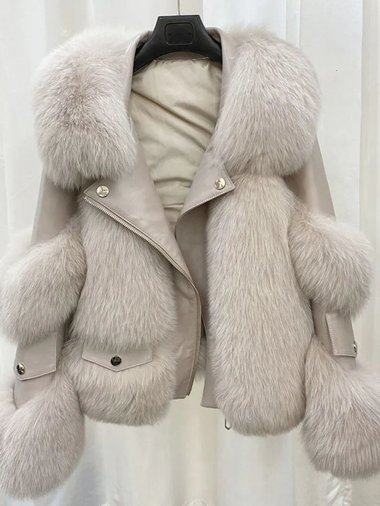 DEAT Patchwork Collar Jacket Womens Full Sleeve Zipper Full Sleeve Elegant Warm Thick Collection Autumn Womens 241029