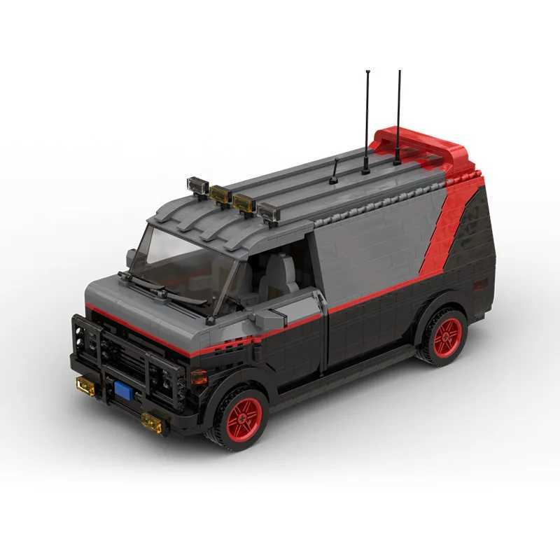 MOC-20604 SWAT Team Car Building Block Set A-Team GMC Vandura Van Pickup Truck Brick Model DIY Kids Puzzle Toys Birthday GiftXJ241029