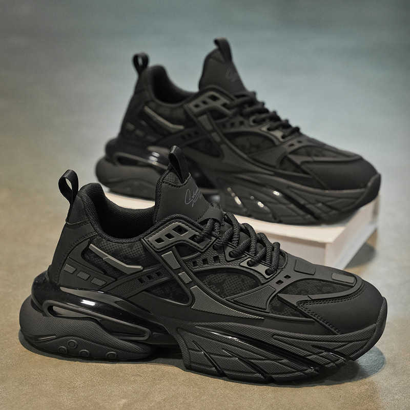 Leather Popcorn Bottom Running Trendy Shoes Fashionable Low Top Lace Height Increasing Casual Dad Shoes Autumn/Winter Mens Shoes M241030