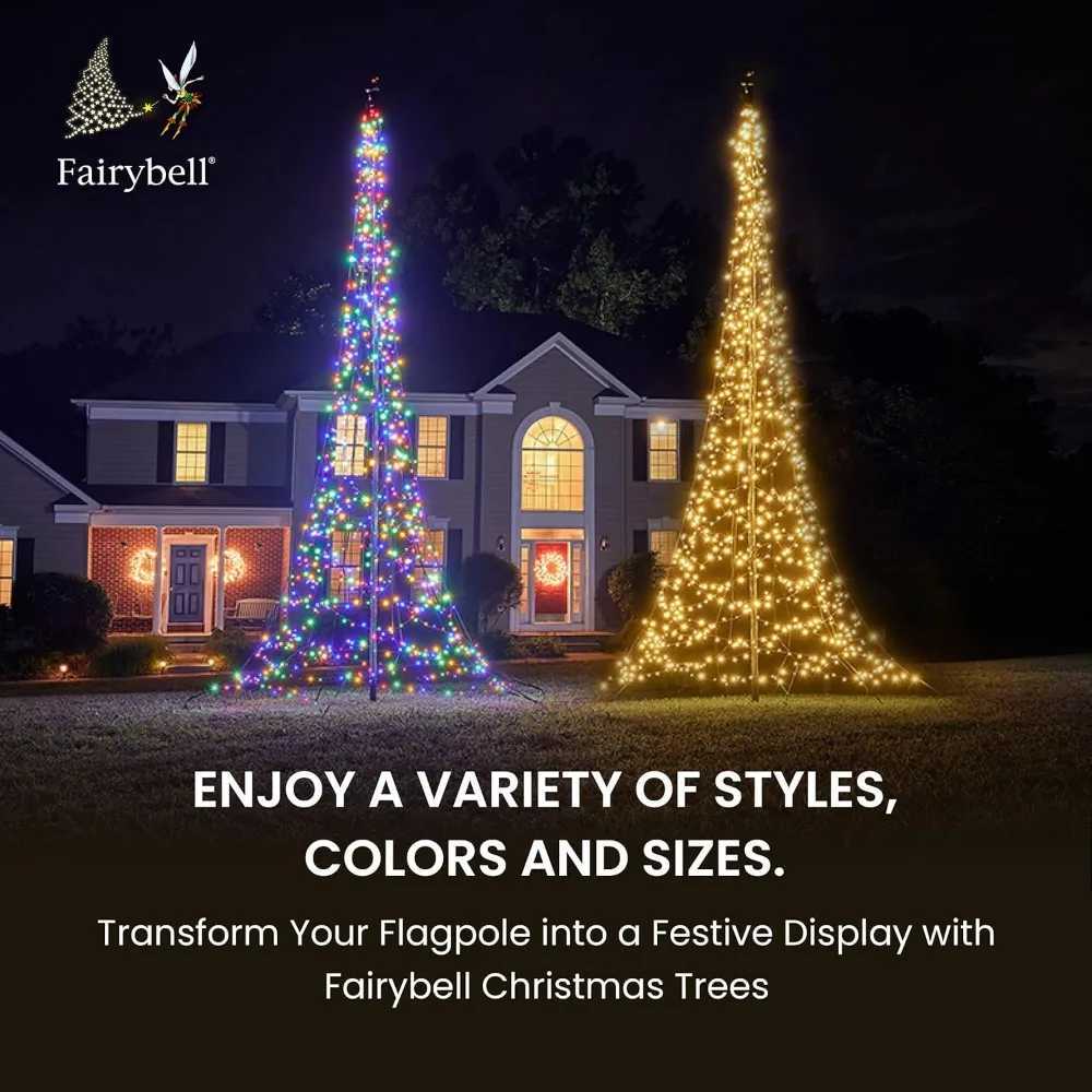 Party Holiday DIY Decorations LED Christmas Tree - Outdoor Christmas Decoration Suitable for Existing Flagpoles Event PartyXJ241026