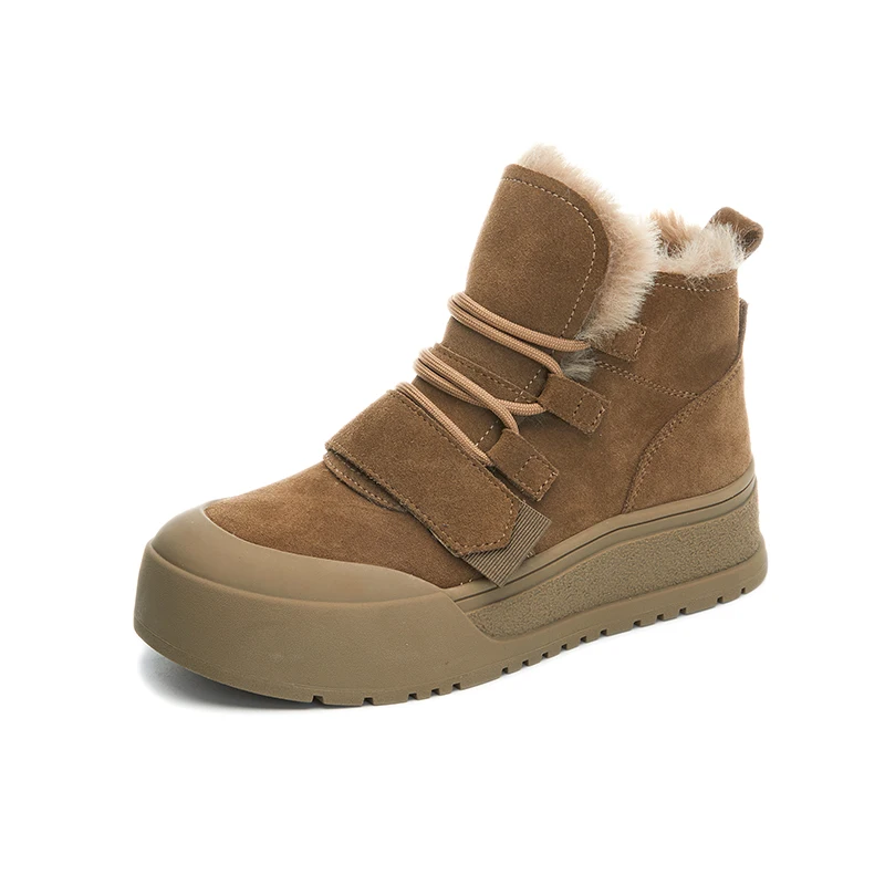 AIYUQI Women Snow Boots Genuine Leather 2024 New Platform Winter Warm Boots Women Casual Non-slip Sneakers Boots Women