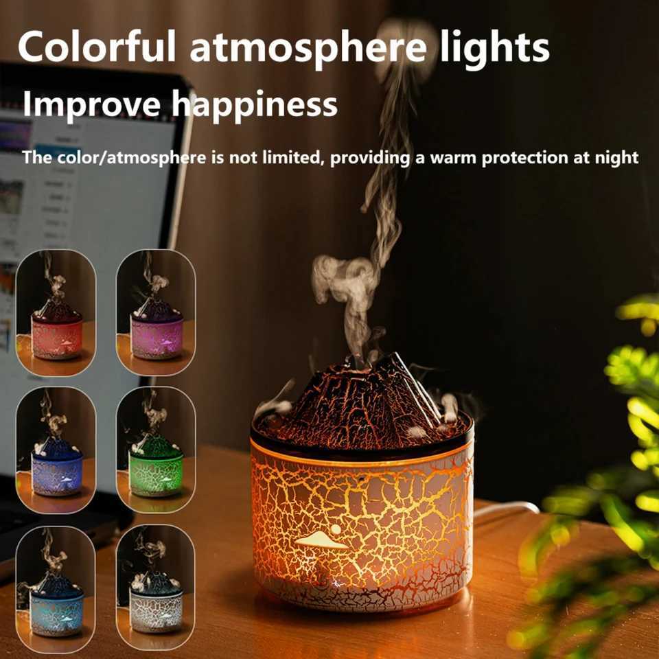 New Elegant Fashionable and CPACT 180ml Mini Volcanic Flame Essential Oil Diffuser Air Diffuser Humidifier enhance Y241104