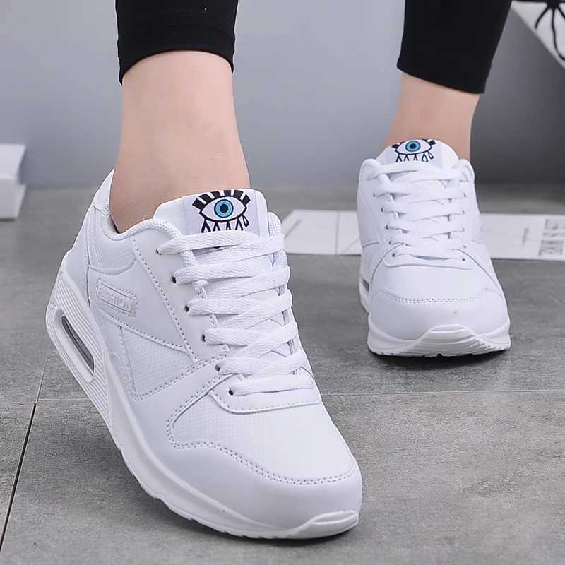 New Arrival Womens fashionable sports shoes air cushion sports shoes Pu leather blue shoes white pink outdoor walking and jogging shoes womens trainin