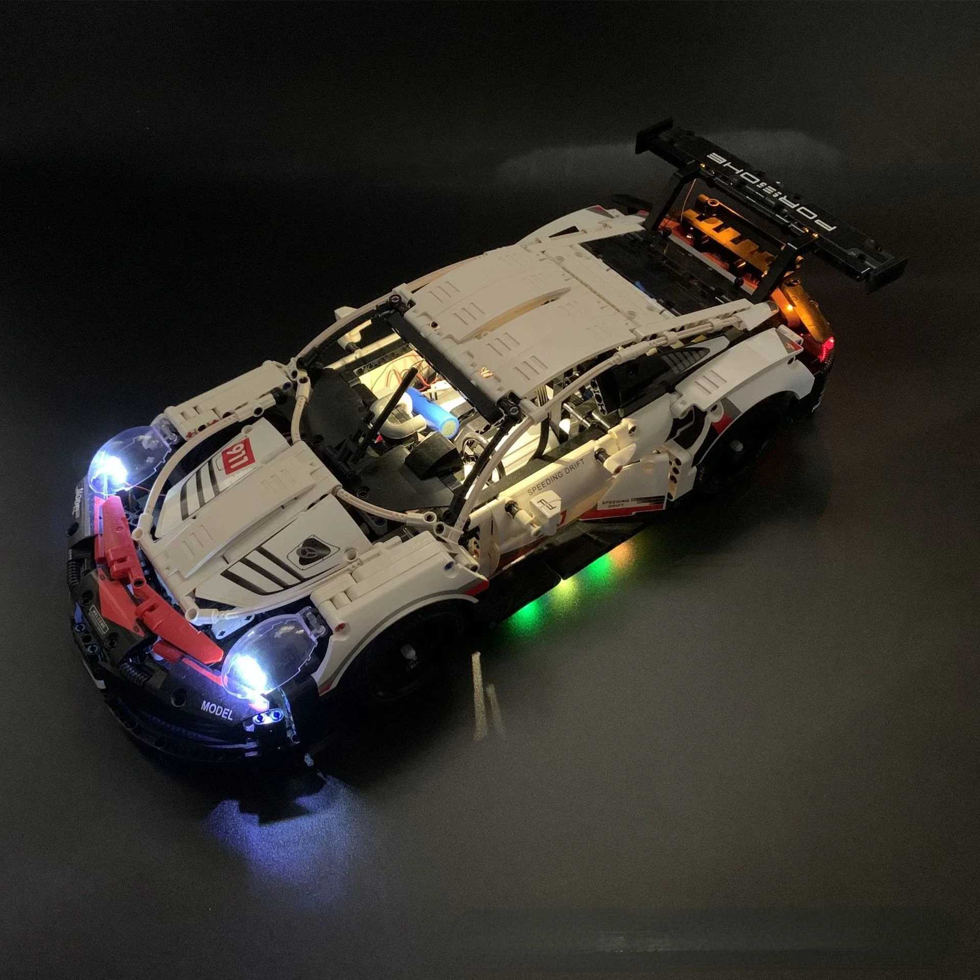 Led Light Kit For 42096 911 RSR Compatile With 20097 White Super Racing Car DIY Lamp Toys Gift Set Not Included Building BlocksXJ241029