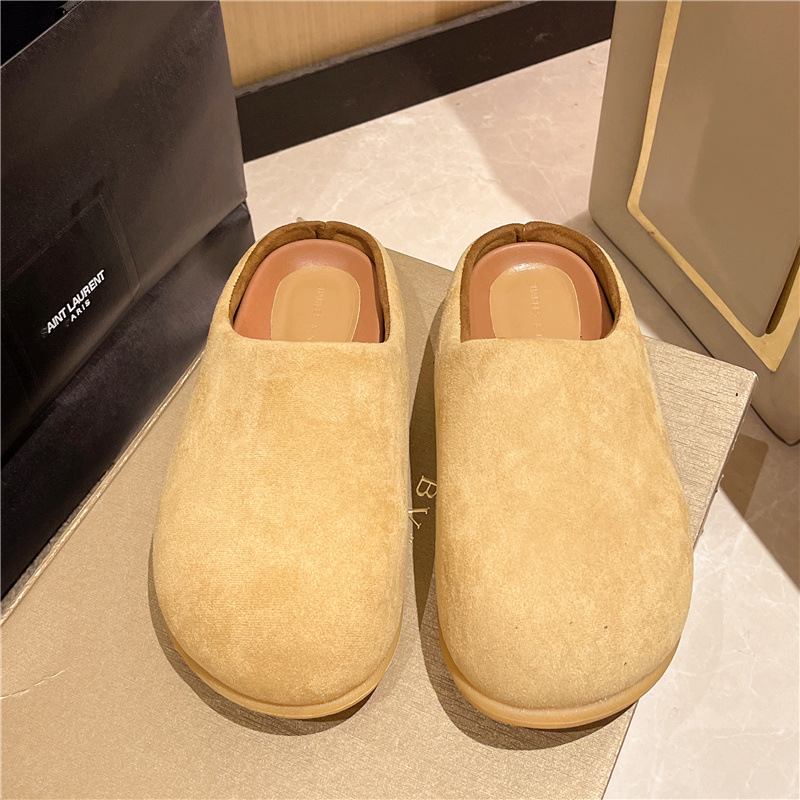 2024 Summer New Fashionable Shoes for Women, Flat Casual, Off Slip Half Slippers