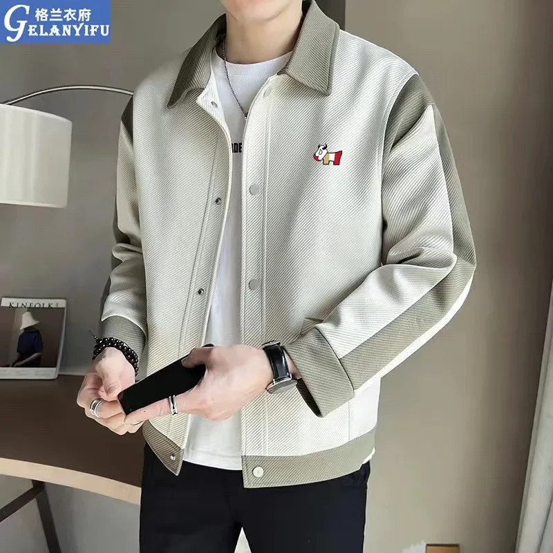 Autumn Golf Wear Men y Jacket Fashion Color Blocking Casual Coat Mens Clothes Korean 241030