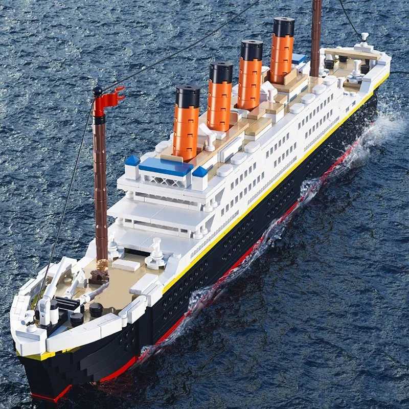 1860/1288pcs Titanic Cruise Ship Model Blocks Ship Building Blocks Gift for Kids Children Home Office Ornaments Fast ShippingXJ241029
