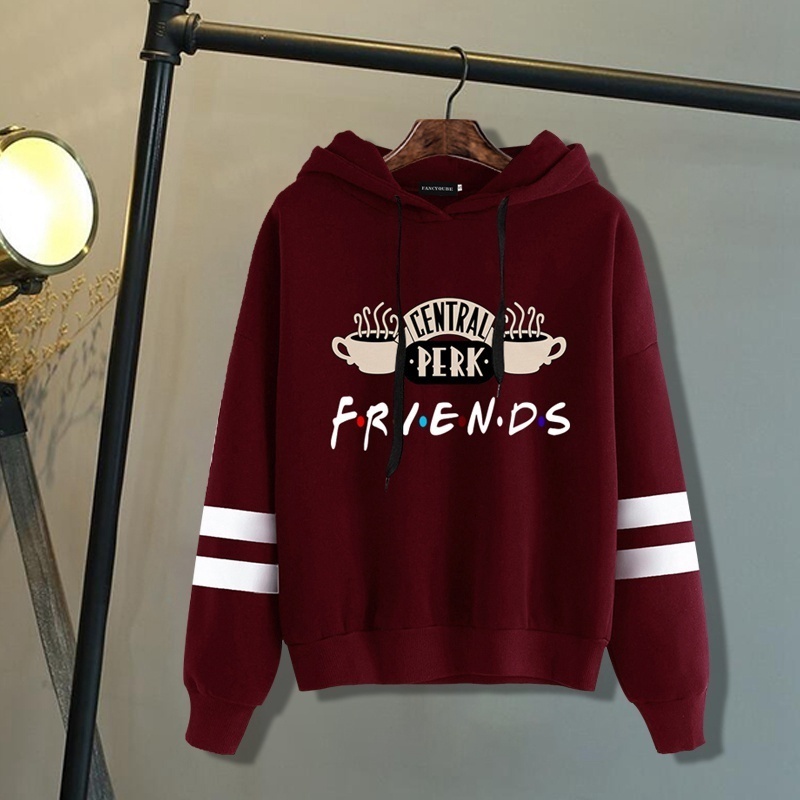 New designer Women Friends TV Show Hooded Sweatshirt Cute Coffee Printing Female Autumn Winter Casual Pullover Hoodies