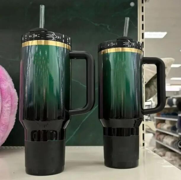 US Stock Wicked 40oz Tumblers Bow Cap LOVE SHACK FANCY Cups Rose Blue Magnolia Lilac Floral Stainless Steel Tumblers with Silicone Handle Lid Straw Mu