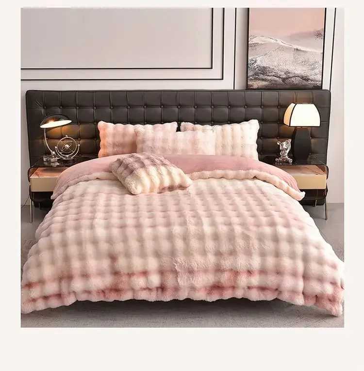 Winter Thick Warm Velvet Large Bedding Home Textiles Plush Down Duvet Cover Bed Sheet Cover X241029