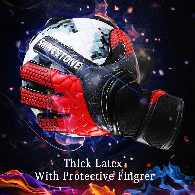 Shinestone Childrens Adult Size Football Goalkeeper Gloves Professional Thick Latex Football Goalkeeper Gloves Finger ProtectionXJ250412