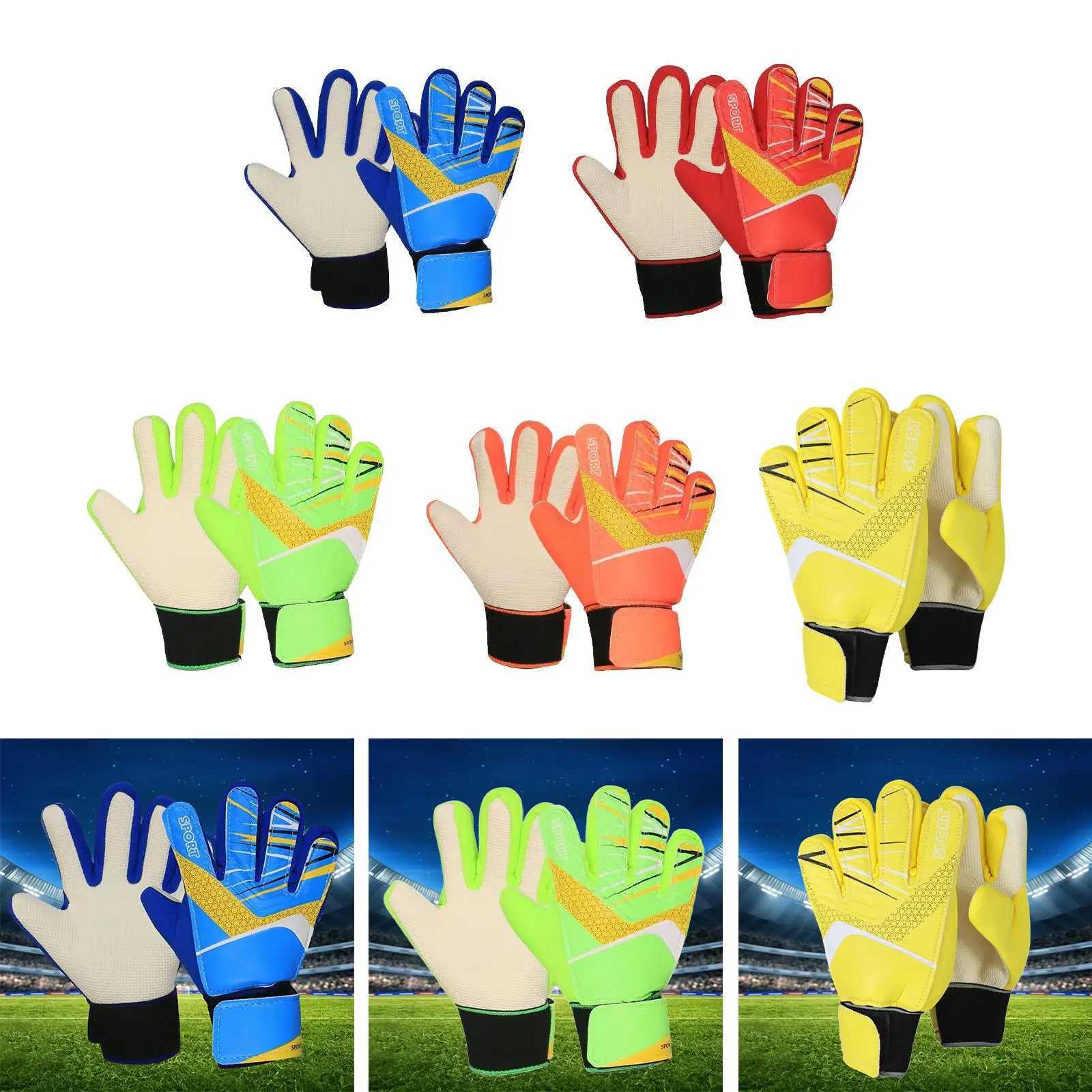 Childrens Football Goalkeeper Gloves Portable Fashion Anti slip Sports Accessories Childrens Lightweight Finger Protection Practical GlovesXJ250412