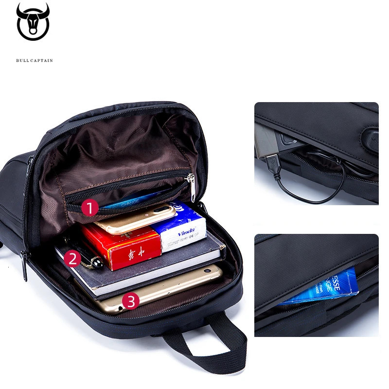 Bullcaptain Oxford Male Chest Pack Running Messenger Shoulder Bag For Men Sport Outdoor Sling Cycling Crossbody Handbag JYB104 241029