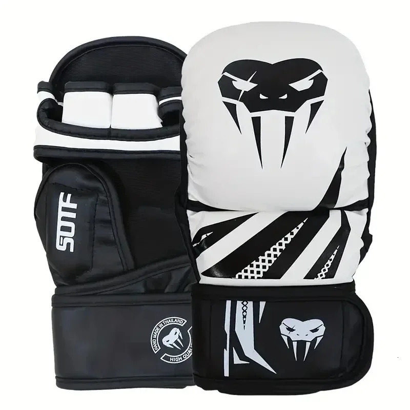 Professional MMA Half-Finger Boxing Gloves Thickened PU Muay Thai MMA Sanda Training Gloves Boxing Training Accessories 241030