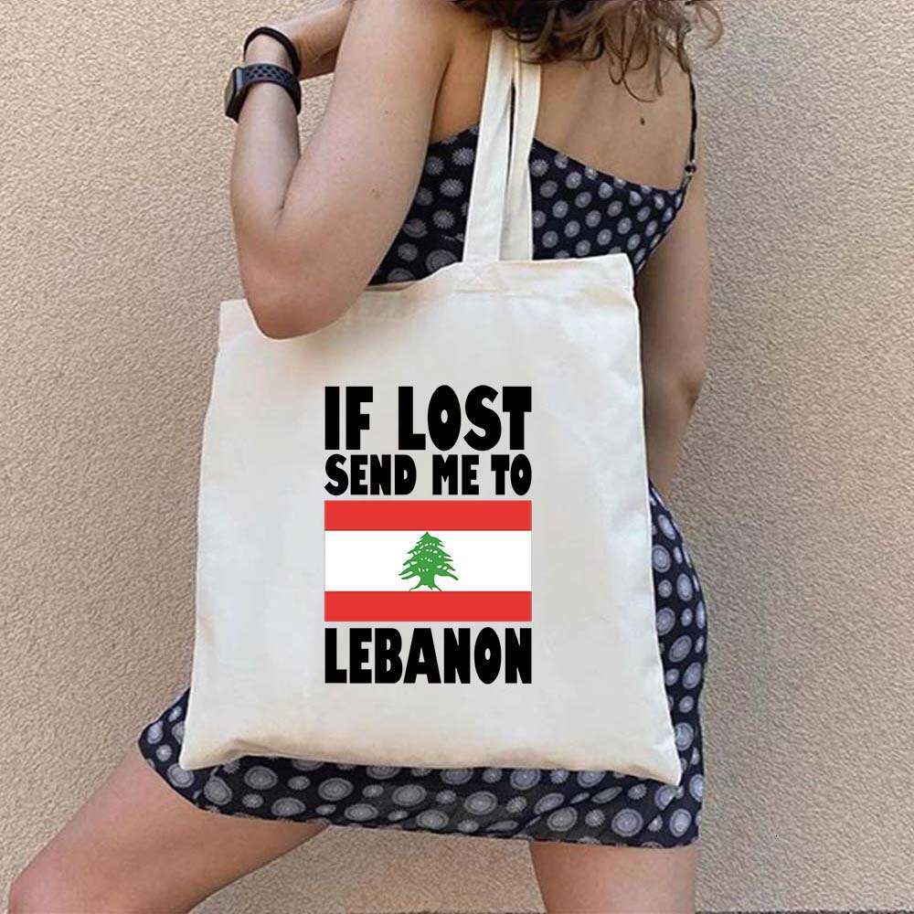 Beirut Lebanon Flag Map Skye Lebanese Girl Libanon Love Heart Cute Shoulder Canvas Totes Bag Shopping Fashion Shopper Handbag