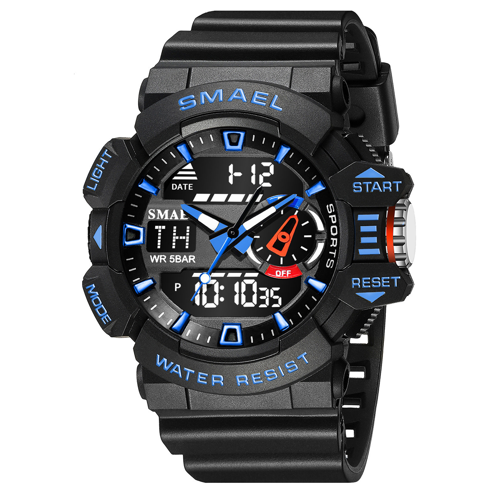 SMAEL Red Sport Clock Men Watches Man 30M Waterproof Watch LED Digital Quartz Wristwatches relogio masculino Male Saat 1436 LY191213