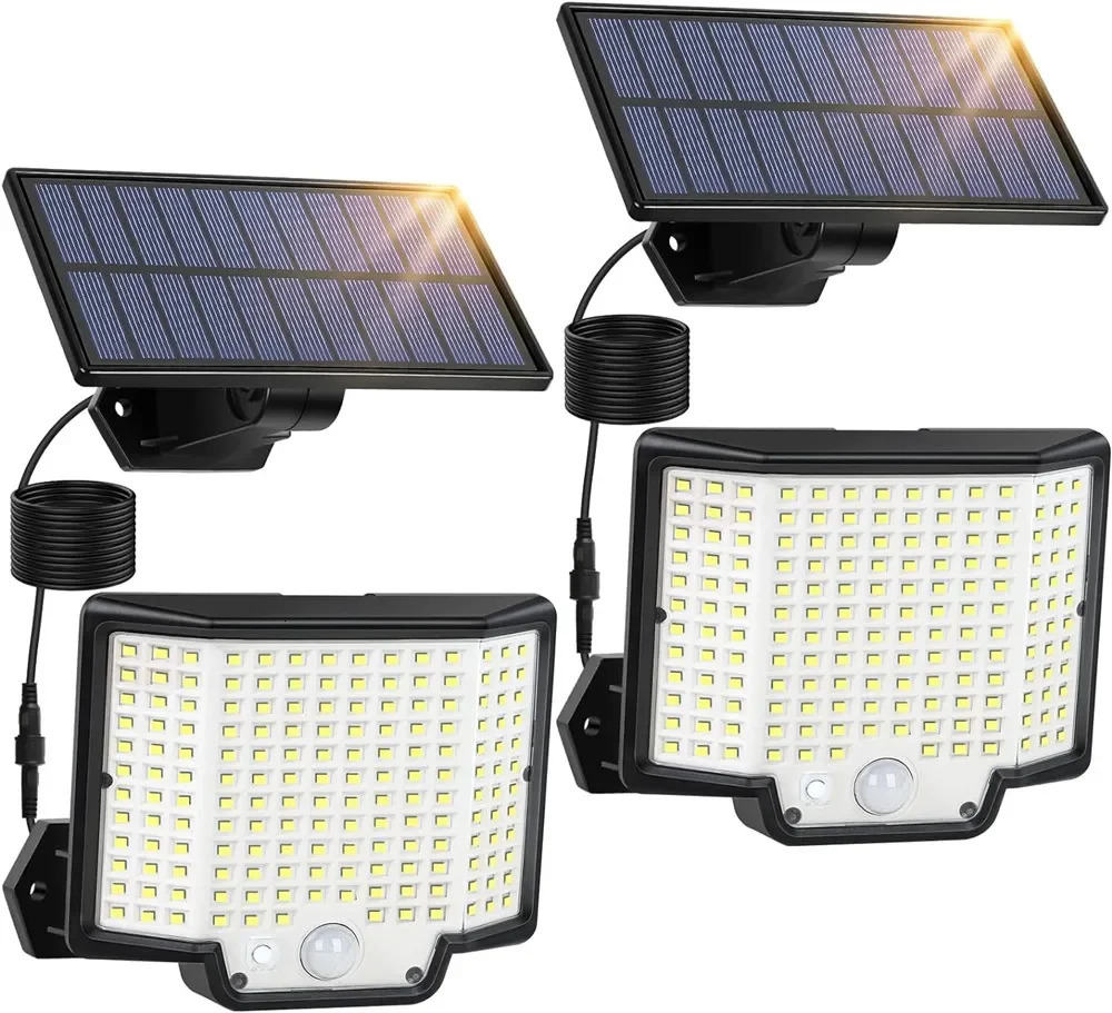172LED Solar Light Outdoor Waterproof with Motion Sensor Floodlight Remote Control 3 Modes for Patio Garage Backyard 241028